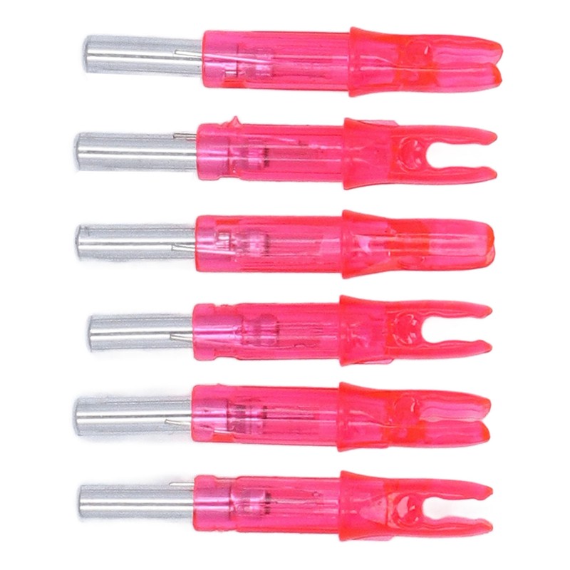 6Pcs Lighted Arrow Nocks High Visibility High Light Transmittance Waterproof