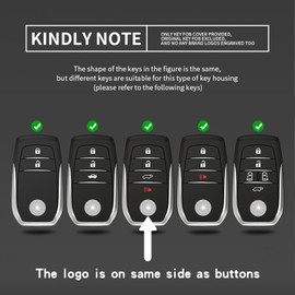 RYE for Toyota Key Fob Cover, TPU+Zinc Alloy Key Fob Case for 2019-2025 Land Cruiser, 2021-2025 Venza, Grand Highlander Hilux, Fortuner, 2022-2025 Tundra Tacoma Remote Key (White)