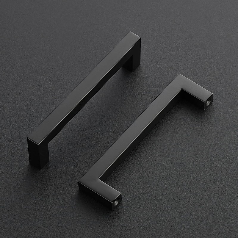 Ravinte 25 Pack Square Cabinet Pulls 5 Inch Black Kitchen