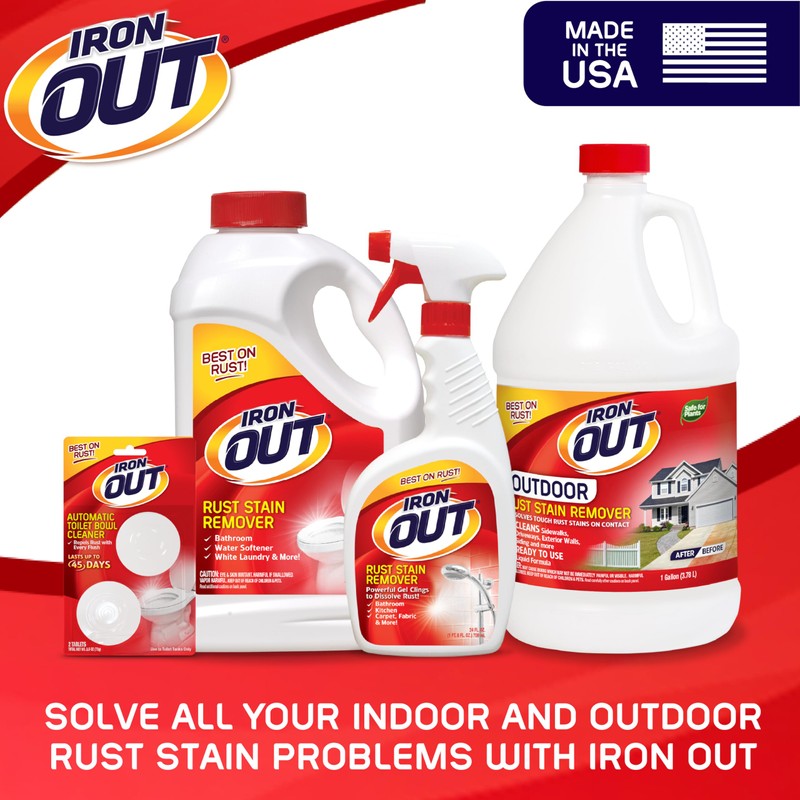 Iron OUT Rust Stain Remover Spray Gel, Remove Rust Stains