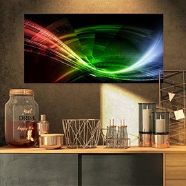 Designart PT9363-32-16 Fractal 3D Colorful Tunnel-Abstract Art Canvas Print-32x16, 32x16, Green