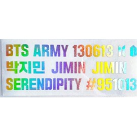 Hologram Decoration Sticker for Army Bomb, Phone, Laptop Make Your lightstick Special with BT-S Name Letter Decal Sticker (Jimin)