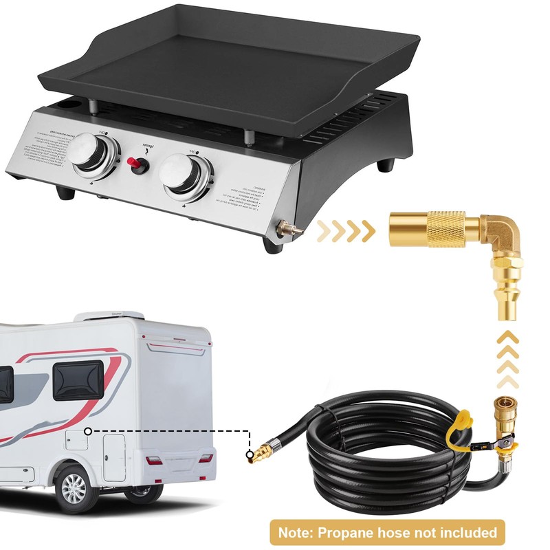 EEEKit 1/4In RV Quick Connect Adapter, Propane Elbow Adapter Conversion