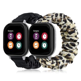 Folavii 2 Pack Stretchy Scrunchie Compatible with Gizmo Watch Adventrue 3 3 2 1/Gabb Watch 3e 3 2 1/SyncUP Kids Watch & Cosmo JrTrack 4/3/2 SE/2/JrTrack Band, 20mm Cute Fabric Strap for Boys Girls