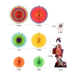 ALAMIYA Home Decoration Asian Japanese Geisha Kimono Doll Collectible Figurine Gift with Paper Fan Black