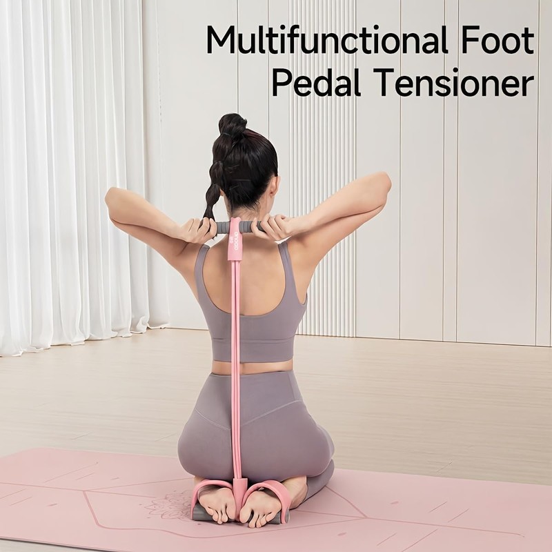 Genérico Multifunction Elastic Yoga Resistance Band with Handle,Pedal Resistance Band
