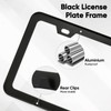 PBPAO 2 Pack License Plate Frames, 2 Holes Matte Black