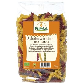 Primeal Organic 3 Colors Wheat & Quinoa Fusilli 500g (Case of 12)
