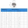Metalwork 5 Sizes 304 Stainless Steel Pipe Fitting, Hex Countersunk