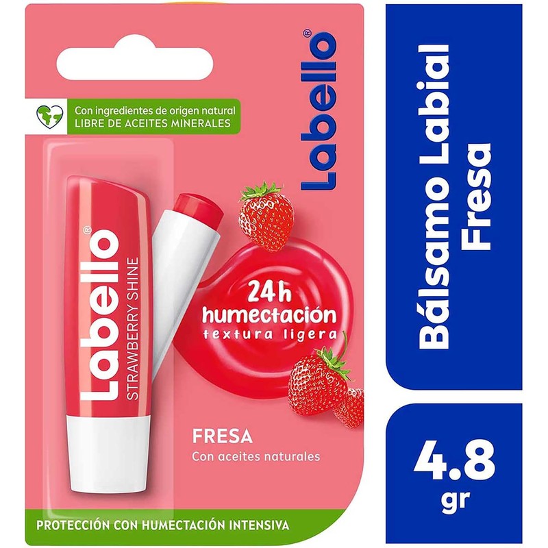 LABELLO Bálsamo labial con color Fresa (4.8g) protector labial con
