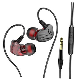 Operitacx 1 x Wired In-Ear Headphones with Jack Plug, High-Resolution Bass Headphones for Smartphones, Tablets, Computers, Ergonomic Design for Long, Lightweight