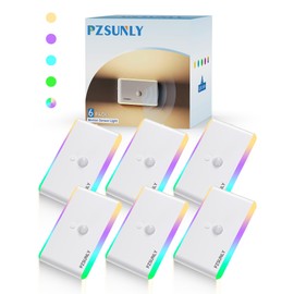 PZSUNLY Motion Sensor Night Light LED Rechargeable Magnetic Stair Lights Indoor for Hallway Kitchen Closet Under Cabinet Lighting 6 Pack