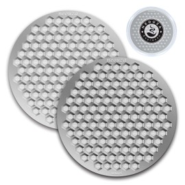 NEOUZA V4 Espresso Puck Screen 0.8mm Thickness Honeycomb Mesh Double Layer Black Protective Coating for Coffee Portafilter Basket (2, Silver, 58mm)