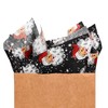 Sanixin 100 Sheets Black Xmas Santa Tissue Paper Santa Snowflake