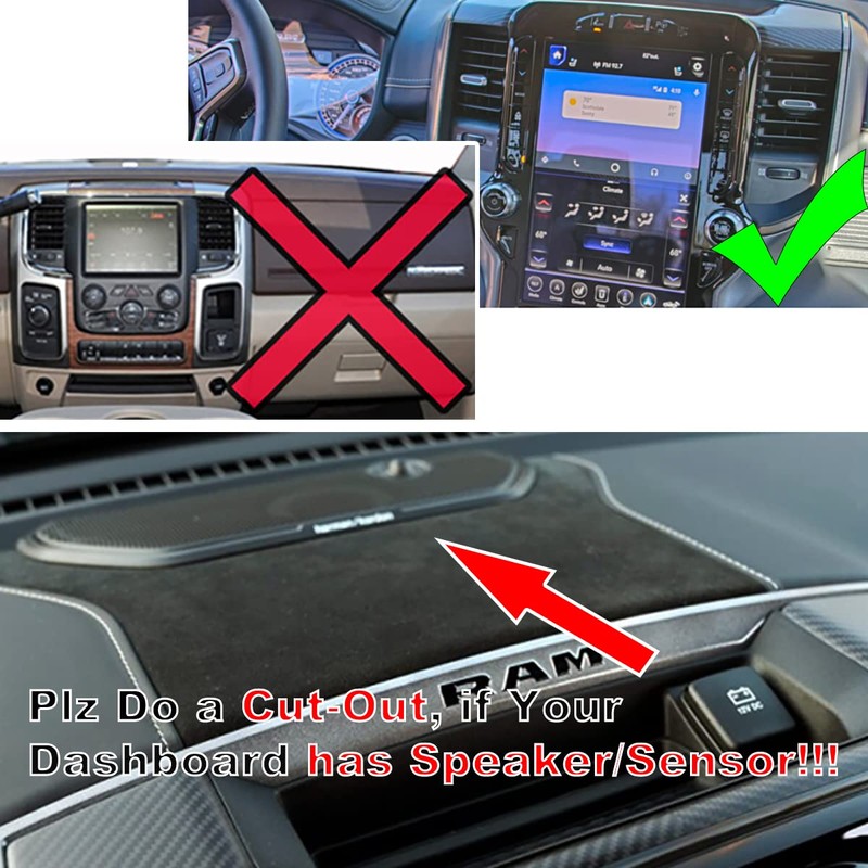 XUKEY Dashboard Dash Board Cover Mat Carpet for Dodge Ram
