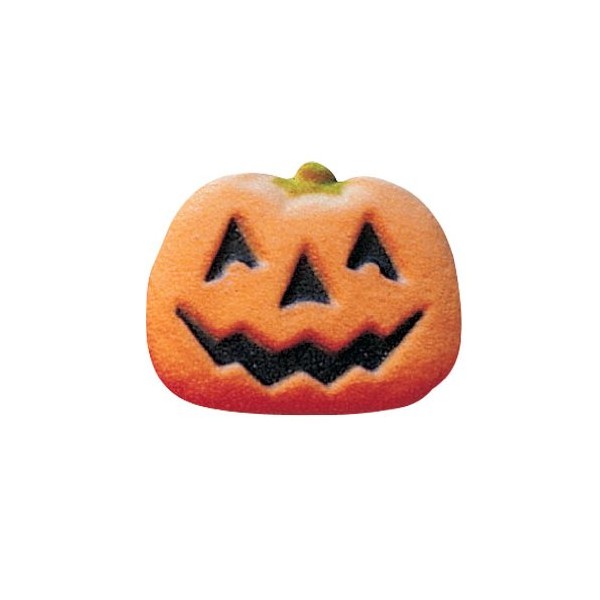 Halloween Pumpkin with Face Sugar Decorations Cookie Cupcake Cake 12 Count