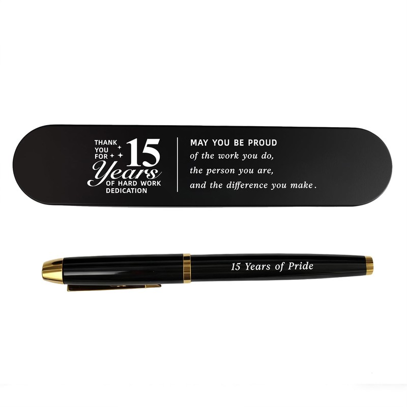iyaone 15 Year Milestone Work Anniversary Pen Gift- Engraved Gel