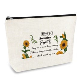 Sunflower Gifts for Women Girls Makeup Bag Inspirational Gifts for Friend Friendship Gifts Sunflower Travel Pouch Cosmetic Bag Thanksgiving Christmas Birthday Gifts for Her Bestie Sunflower Lover Gift