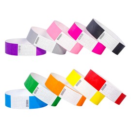 Purple Wristbands for Events - 500 Count - Tear Resistant Paper Bracelets Comfortable Waterproof Lightweight ID Wrist Bands for Events Concert, Festival Admission, Party