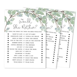 Inkdotpot Would She Rather Bridal Wedding ShoweráGame Greenery Funny Rehearsal Dinner Who Said itingáGameáBridal Shower PartyáGameáIdeas