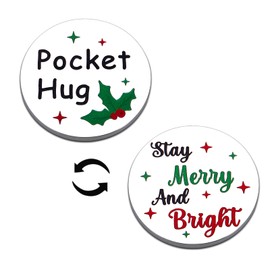 Secret Santa Gifts, Christmas Pocket Hug Token Gifts for Kids Adults, Stocking Stuffers for Daughter Son, Christmas Keychain Gifts for Teen Girls Boys, Toddler Stocking Stuffers, Merry Christmas Sign