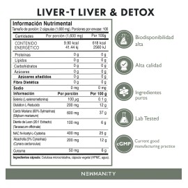 Suplemento Cápsula Newmanity Wellness Minerales Vitaminas Liver 800mg