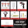 HVLP Spray Gun with 1.4/1.7/2.0mm Nozzles and Accessories Red