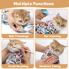 Wortade 27.6'' Cat Grooming Wrap Cat Wrap for Cutting Nails