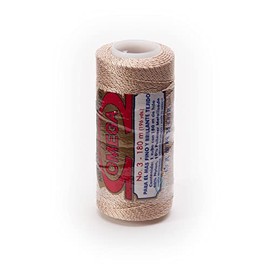 Nylon NO.3 [Metallic] by Omega - Strong 100% Nylon String Cord for Fine Crochet and Crafts - Color: 64 Hazelnut Gold