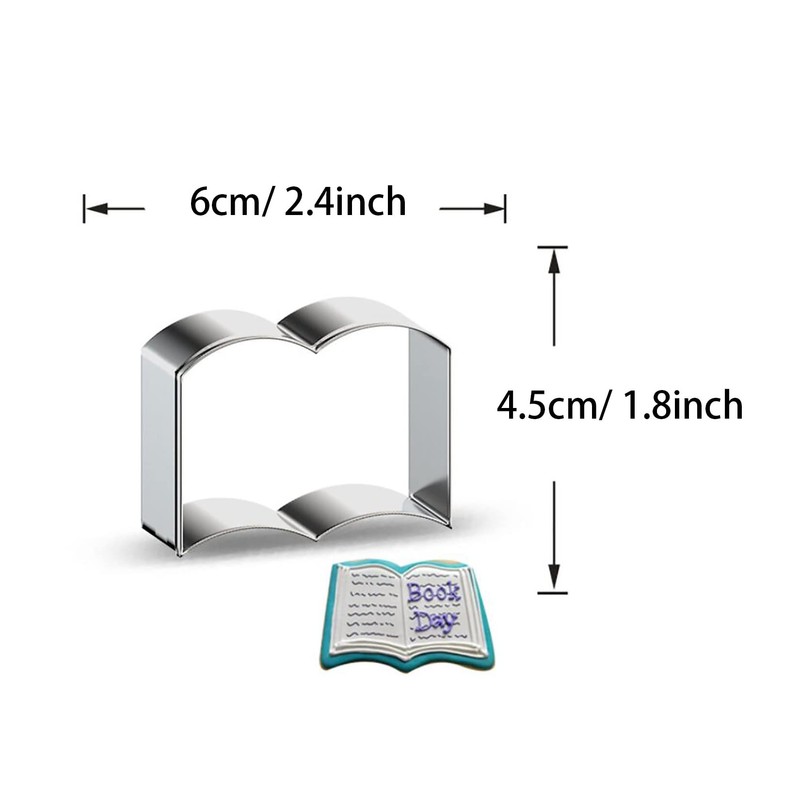 WJSYSHOP Book Shaped Cookie Cutter - A