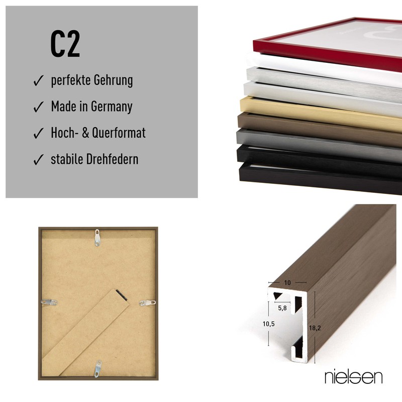 nielsen Aluminium Picture Frame C2 13 x 18 cm Walnut