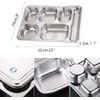 AIYoo 2 Pack Stainless Steel Divided Dinner Plates,Unbreakable Large Control