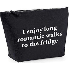 Hippowarehouse I enjoy long romantic walks to the fridge printed make up cosmetic wash bag 18x19x9cm
