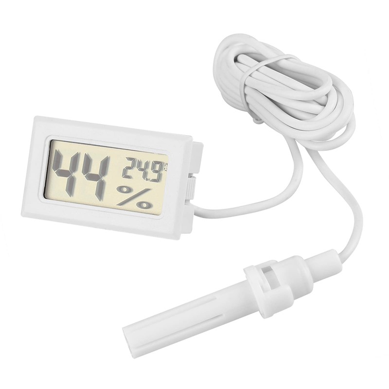 ASHATA Digital Hygrometer, 2-in-1 LCD Display Thermometer Hygrometer with External