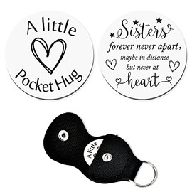 Pocket Hug Token Keychain for Sister Long Distance Relationship Gifts for Her Little Big Sister Graduation Birthday Keychain Gifts from Sister Car Key Chains for Women Keychain Accessories for Girls
