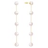 Long Pearl Dangle Earrings for Women 14K Gold Plated Sterling