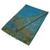Paskmlna - Chal reversible de doble capa, tela pashmina, turquesa,