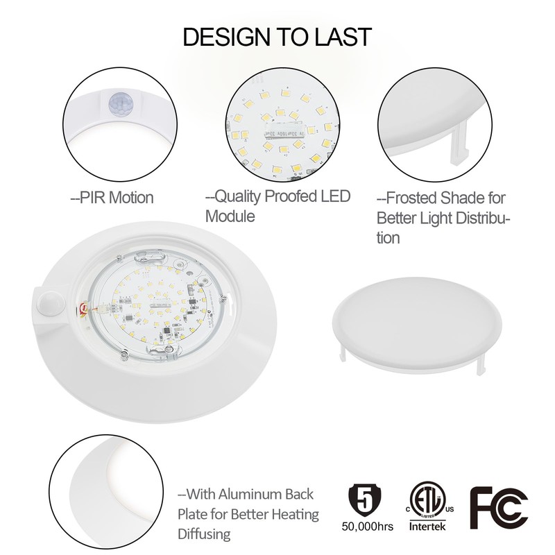 Sofiton LED Disk Lights 6 Inch Motion Sensor,14W 3000K Wired