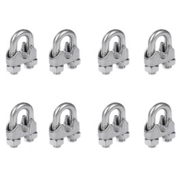 8Pcs M8 Wire Rope Clips Stainless Steel Cable Clamp U Bolt Saddle Fastener for Wire Rope Clotheslines Fixed