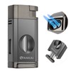 FANKAI Torch Lighter with Cigar V Cutter, Double Jet Flame