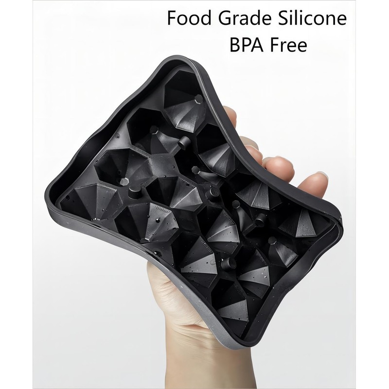 Gwindrise Tiny Diamond Ice Molds Fun Shapes, Silicone Mini Diamond-Shaped