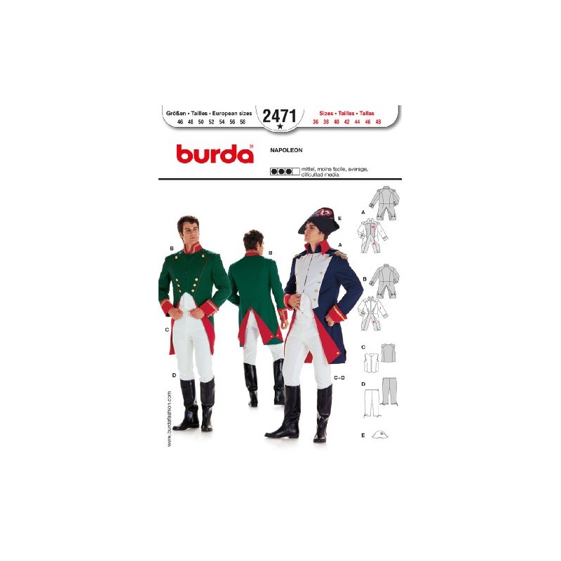 Burda Dressmaking Pattern 2471 Historical Costume Size 46 - 58