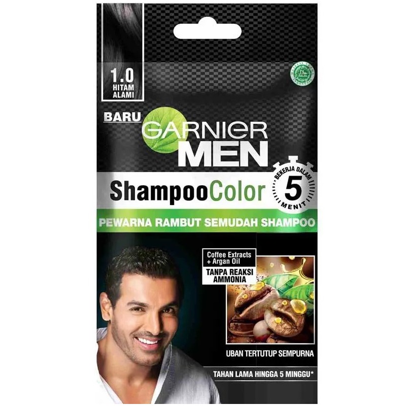 Garnier Men Shampoo Hair Color 30ml 2 Variant Natural Black