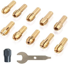 JUTOSU 0.17 inch (4.3 mm) Shank Collet Chuck Set for Rotary Tool Set, Motor Collet [Size 0.5, 0.8, 1.0, 1.6, 1.8, 2.0, 2.2, 2.4, 3.0, 3.2mm] Drill Chuck Compatible Collet Allen for Rotary Tool Set, Dremel Rotary Tool, Cordless Mini Router MICRO RYOBI Hob