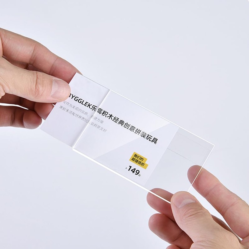 ECKEK Acrylic Price Tag Displays Sign Holder Data Card Holder