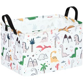 ACMUUNI Rectangle Dinosaur Gift Shelf Nursery Storage Basket Laundry Hamper with Handles,Toys Storage Box and Bins for Boys and Girls