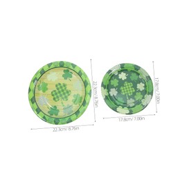 Operitacx 20St St. Patrick's Speiseteller Blätter Pappteller Kleeblatt-Pappteller Platte grüne Papierschale Teeparty-Pappteller Dessertgerichte Dekorationen für Blumenpartys Bambus Green