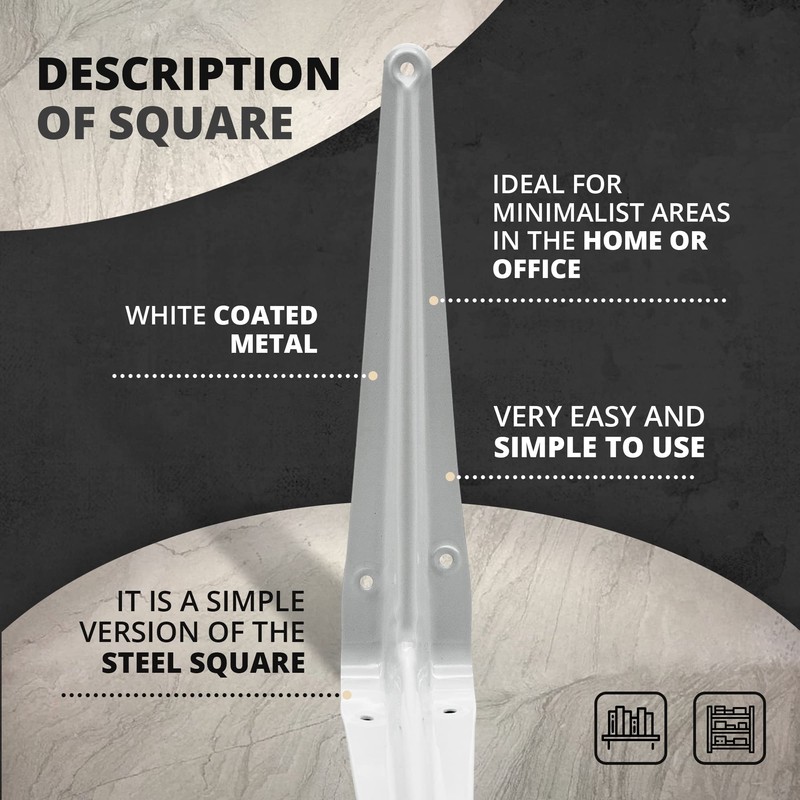 DOJA Barcelona Shelf Bracket for Shelves 4 Shelf Brackets White