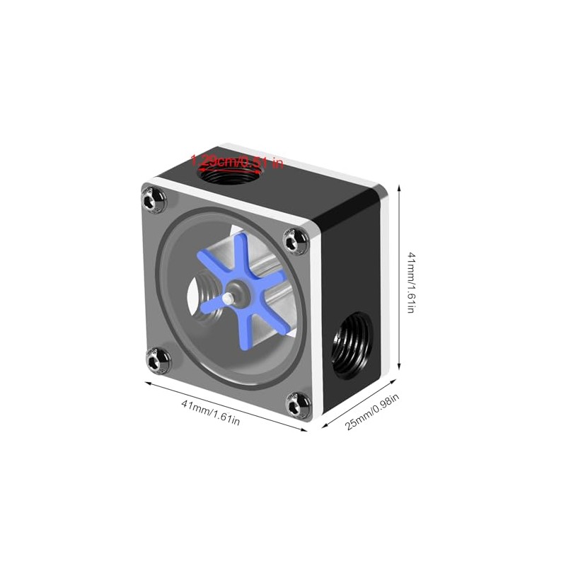 Water Flow Meter, 6 Impeller 3 Ways Flow Meter Indicator