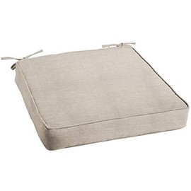 Sorra Home Trupedic 29 in x 27 in x 5 in Deep Seating Cushion - Corded Indoor/Outdoor Bristol Bench Cushion, Sunbrella - Cast Silver